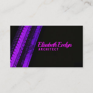 Vibrant Purple Trails on Dark Canvas Business Card