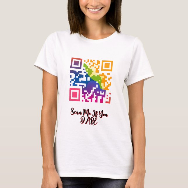 Vibrant QR Code Art T-Shirt (Front)