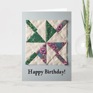 Vibrant Quilted Birthday Card