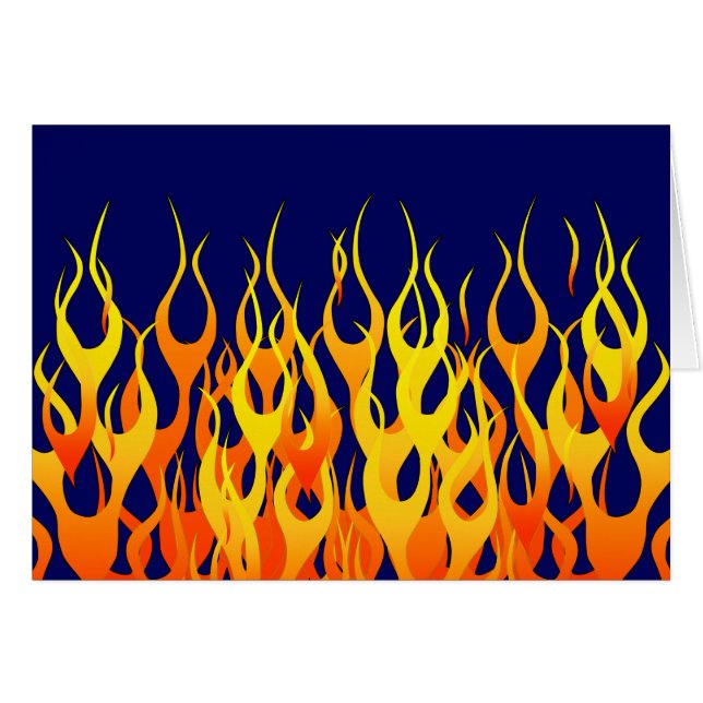 Vibrant Racing Flames on Navy Blue (Front Horizontal)