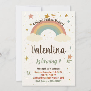 Vibrant Rainbow Birthday Invitation