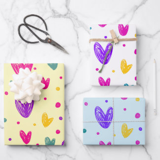 Vibrant Rainbow Colour Block Party Wrapping Paper