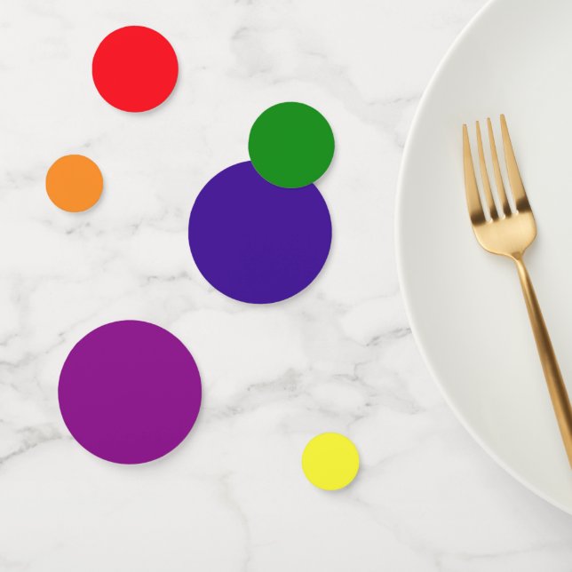 Vibrant Rainbow Colours Polka Dot Party Confetti (Group)