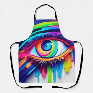 Vibrant Rainbow Eye Artwork Apron