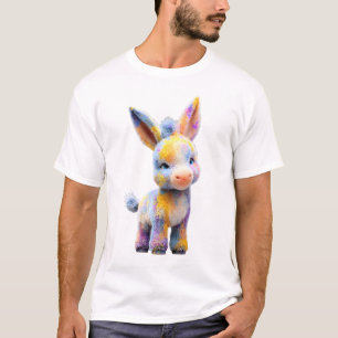 Vibrant Rainbow Fur Baby Donkey Men T-Shirt