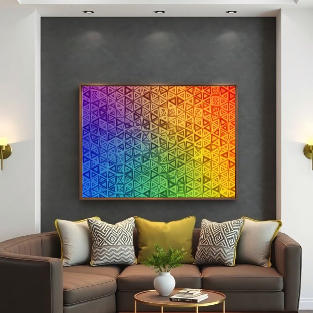 Vibrant Rainbow Geometric Triangle Gradient Poster (Creator Uploaded)