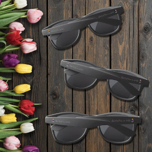 Vibrant Rainbow Minimalist Tulip LGBTQ+ Sunglasses