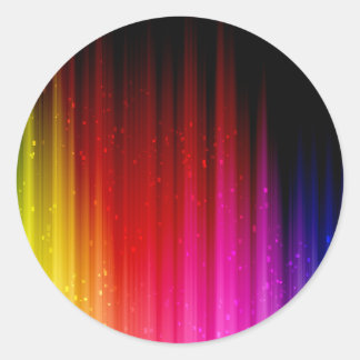 Vibrant Rainbow - Multicolored Streaks Pattern Classic Round Sticker