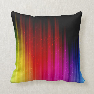 Vibrant Rainbow - Multicolored Streaks Pattern Cushion