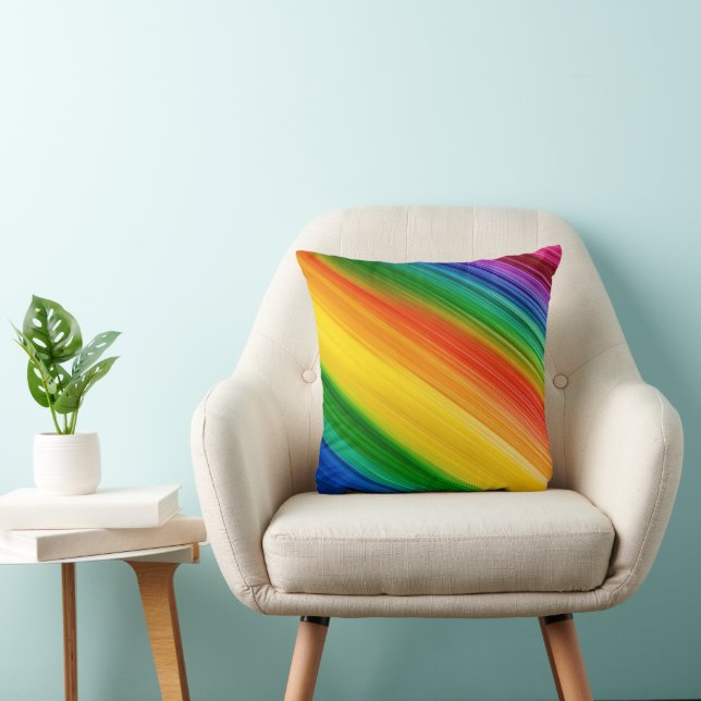 Vibrant Rainbow of Colours Cushion (Chair)