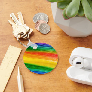 Vibrant Rainbow of Colours Key Ring