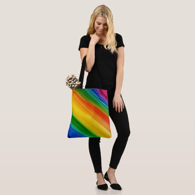Vibrant Rainbow of Colours Tote Bag (On Model)