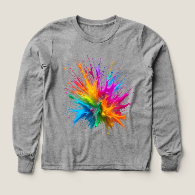 Vibrant Rainbow Paint Splatter Explosion (Design Front)