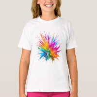 Vibrant Rainbow Paint Splatter Explosion