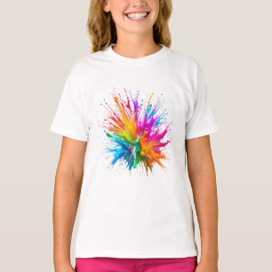 Vibrant Rainbow Paint Splatter Explosion T-Shirt