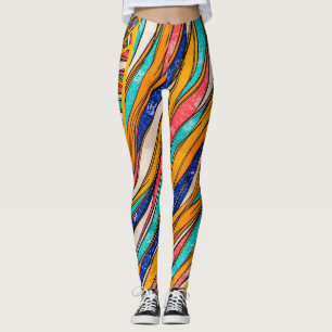 Vibrant Rainbow Pattern Girl's Leggings