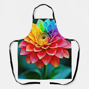 Vibrant Rainbow Petal Dream Art Apron
