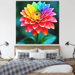 Vibrant Rainbow Petal Dream Art Canvas Print
