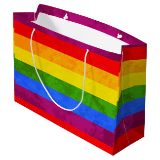 Vibrant Rainbow Pride Wrapping Paper Large Gift Bag