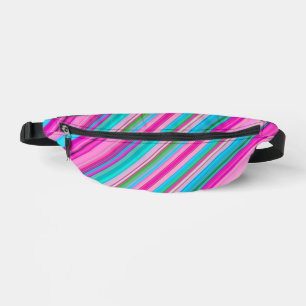 Vibrant Rainbow Stripe Pattern Design Bum Bags