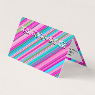 Vibrant Rainbow Stripe Pattern Design Business Card
