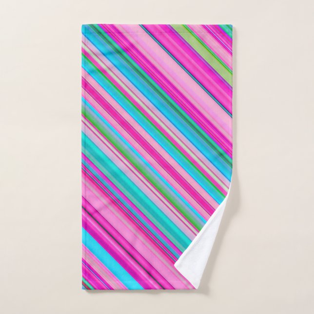 Vibrant Rainbow Stripe Pattern Design Hand Towel (Hand Towel)