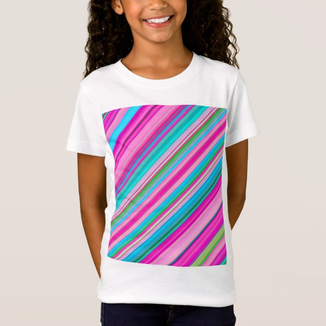 Vibrant Rainbow Stripe Pattern Design T-Shirt (Front)