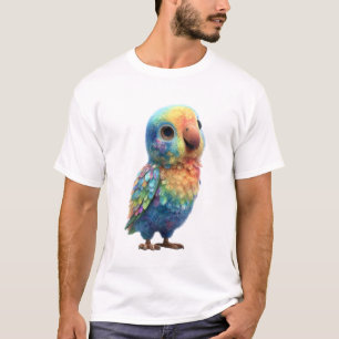 Vibrant Rainbow Stylised Baby Parrot Men T-Shirt