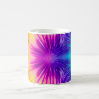 Vibrant rainbow tie dye coffee mug