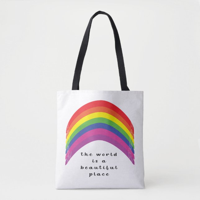 Vibrant Rainbow  Tote Bag (Front)