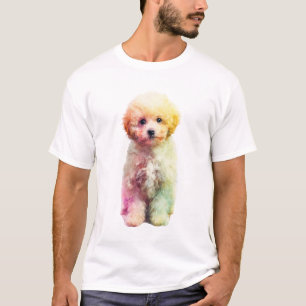 Vibrant Rainbow Toy Poodle Portrait Men T-Shirt