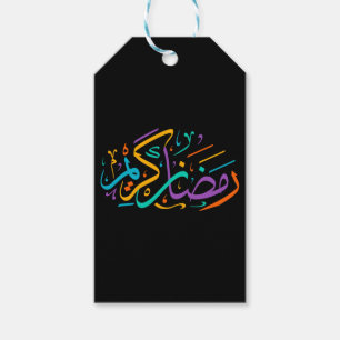 Vibrant Ramadan Kareem Arabic Calligraphy Islamic Gift Tags