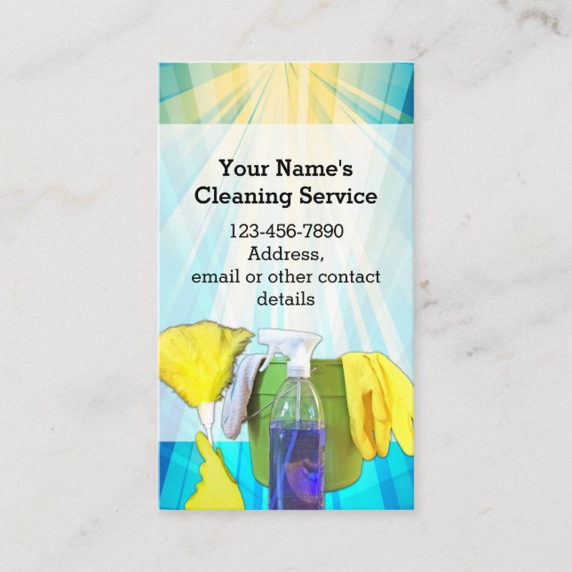 Vibrant Rays Custom Cleaning Service Business Card (Front)