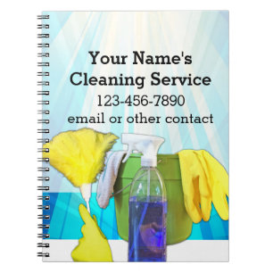 Vibrant Rays Custom Cleaning Service Business Spiral Notebook