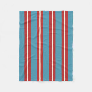 Vibrant Red and Blue Striped Pattern Modern Design Fleece Blanket