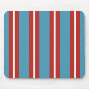 Vibrant Red and Blue Striped Pattern Modern Design Mouse Pad