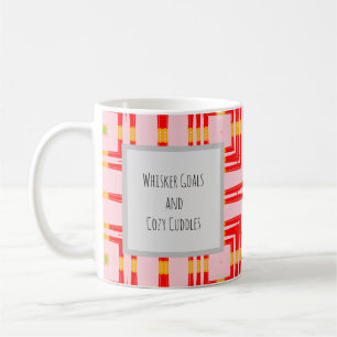 Vibrant Red and Pink Modern Geometric Cross Design Coffee Mug