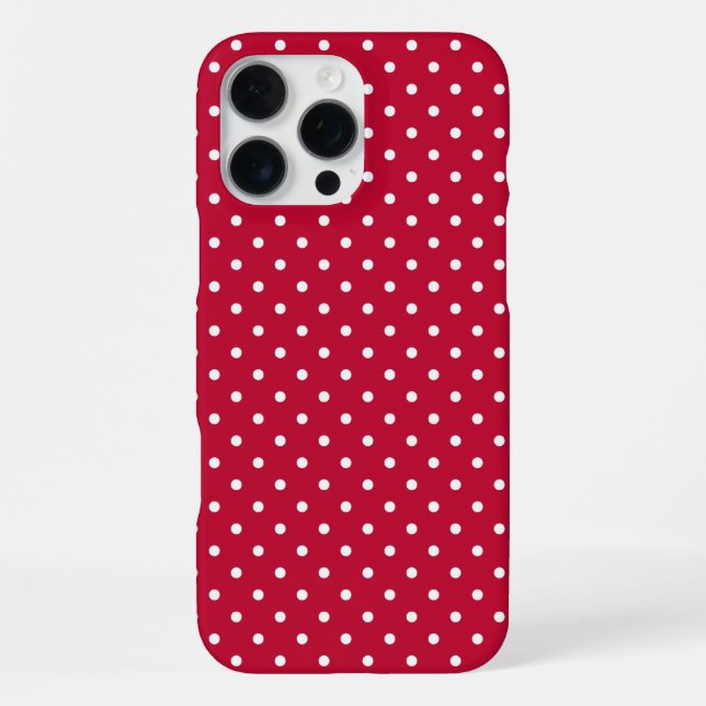 Vibrant Red and White Polka Dot Pattern iPhone Case (Back)