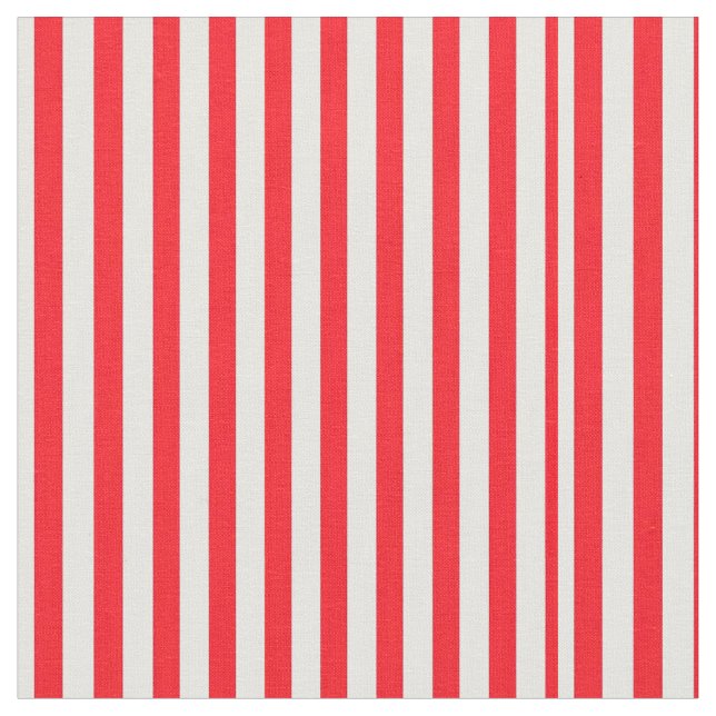 Vibrant Red and White Striped Pattern Fabric (Close Up)