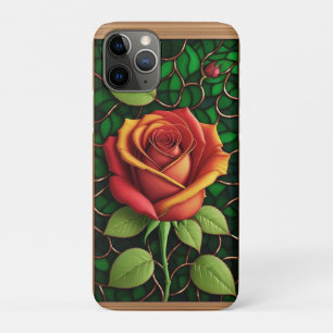 Vibrant Red and Yellow Rose Design Case-Mate iPhone Case