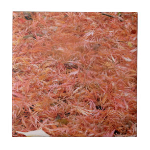 Vibrant Red Autumn Leaves Tile