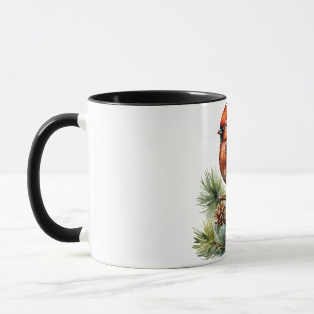 Vibrant Red Berries with Lush Green Leaves Mug (Left)