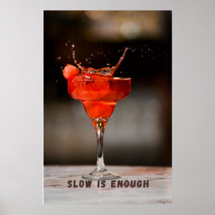 Vibrant Red Cocktail Art Poster