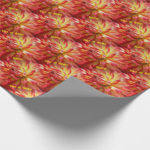 Vibrant Red Dahlia Flower Nature Personalized Wrapping Paper