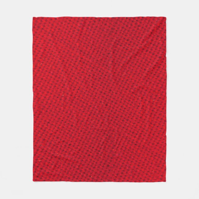 Vibrant Red Fabric Texture Fleece Blanket (Front)