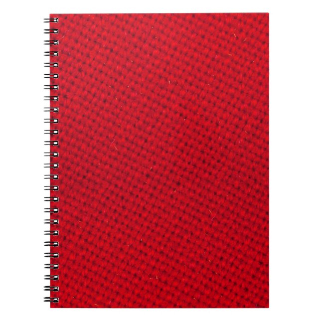 Vibrant Red Fabric Texture Notebook (Front)
