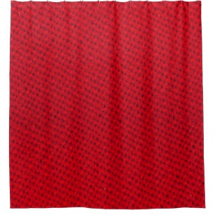 Vibrant Red Fabric Texture Shower Curtain