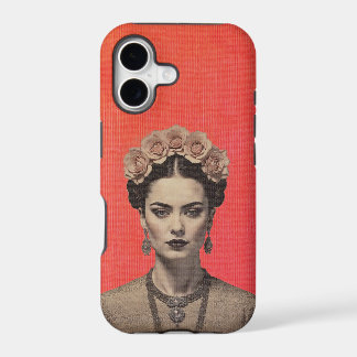 Vibrant Red Frida Portrait iPhone Case