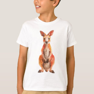 Vibrant Red Kangaroo Portrait Art Print T-Shirt