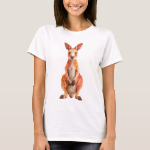 Vibrant Red Kangaroo Portrait Art Print T-Shirt